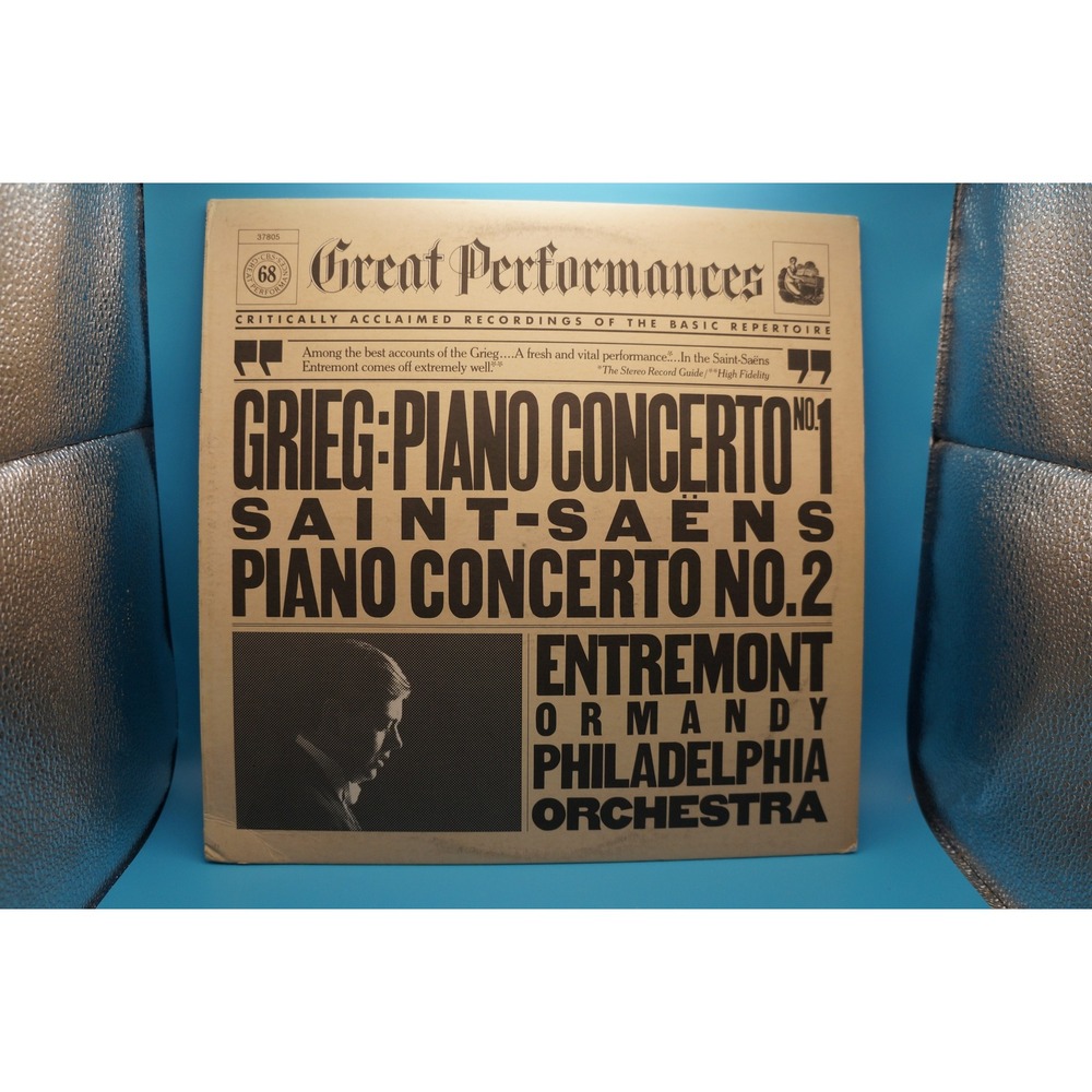 Grieg Saint-Saens Piano Concertos Entremont Ormandy CBS Great Performances LP